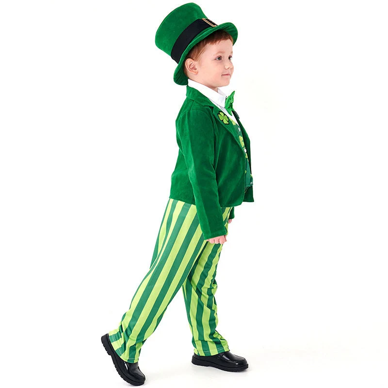 Herren-Kostüm als irischer Leprechaun mit Hut und detaillierten Akzenten Drune