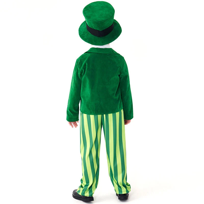 Herren-Kostüm als irischer Leprechaun mit Hut und detaillierten Akzenten Drune