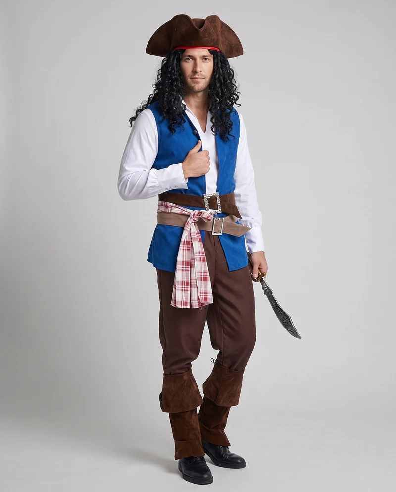 Herren Piratenkostüm mit authentischen Details und hochwertigem Material Drune