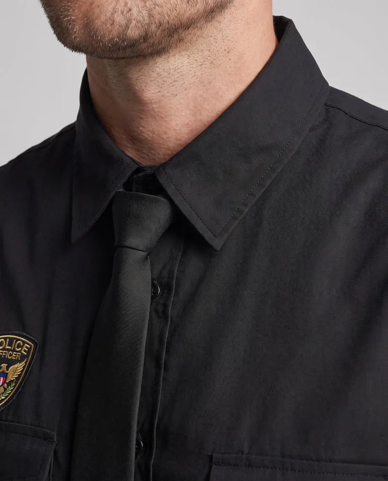 Herren Polizei Kostüm mit ärmellosem Oberteil und Zubehör Drune