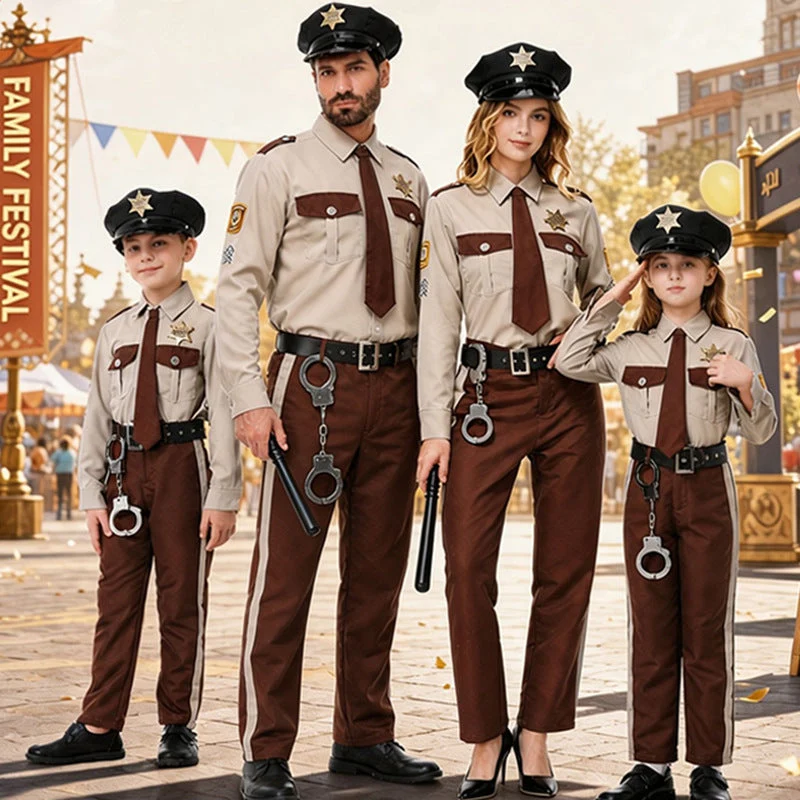 Herren Polizei Kostüm mit dekorativem Uniform und Zubehör Drune