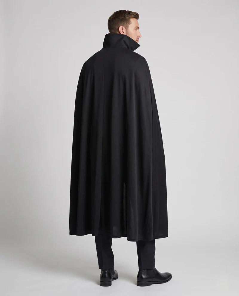 Herren Vampir Kostüm mit elegantem Umhang und bestickter Weste Drune