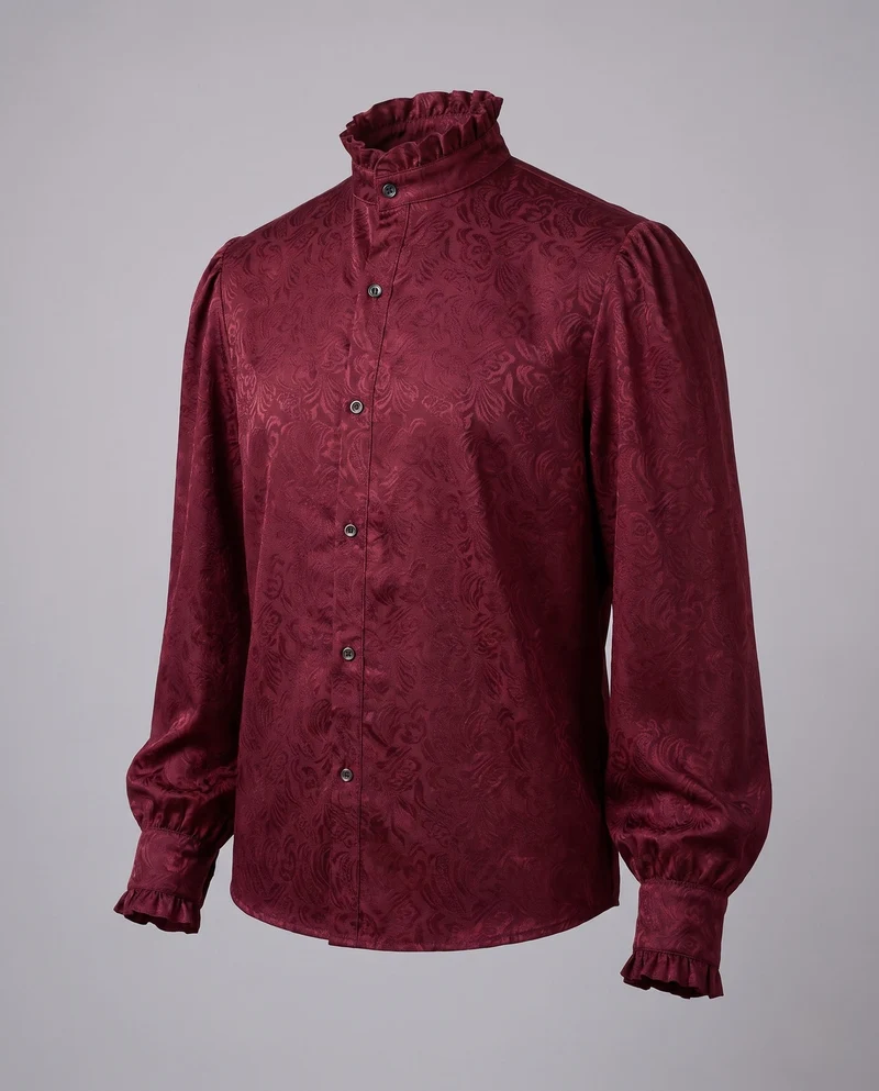 Damenbluse mit Stehkragen und Raffung Drune
