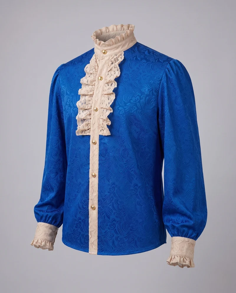 Damenbluse mit Stehkragen und Raffung Drune