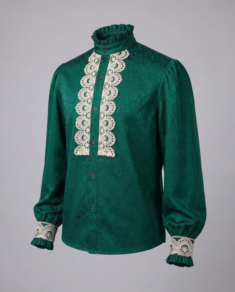 Damenbluse mit Stehkragen und Raffung Drune