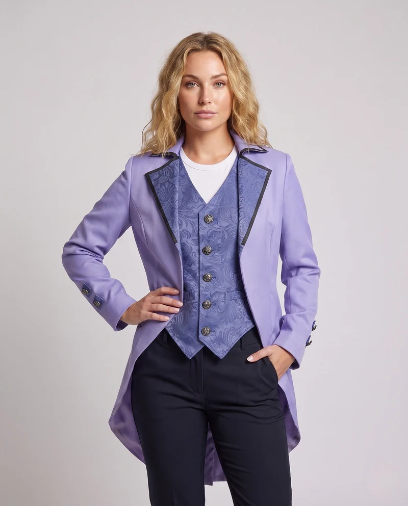 Damen Charmantes Anzugmantel mit detaillierter Weste Drune