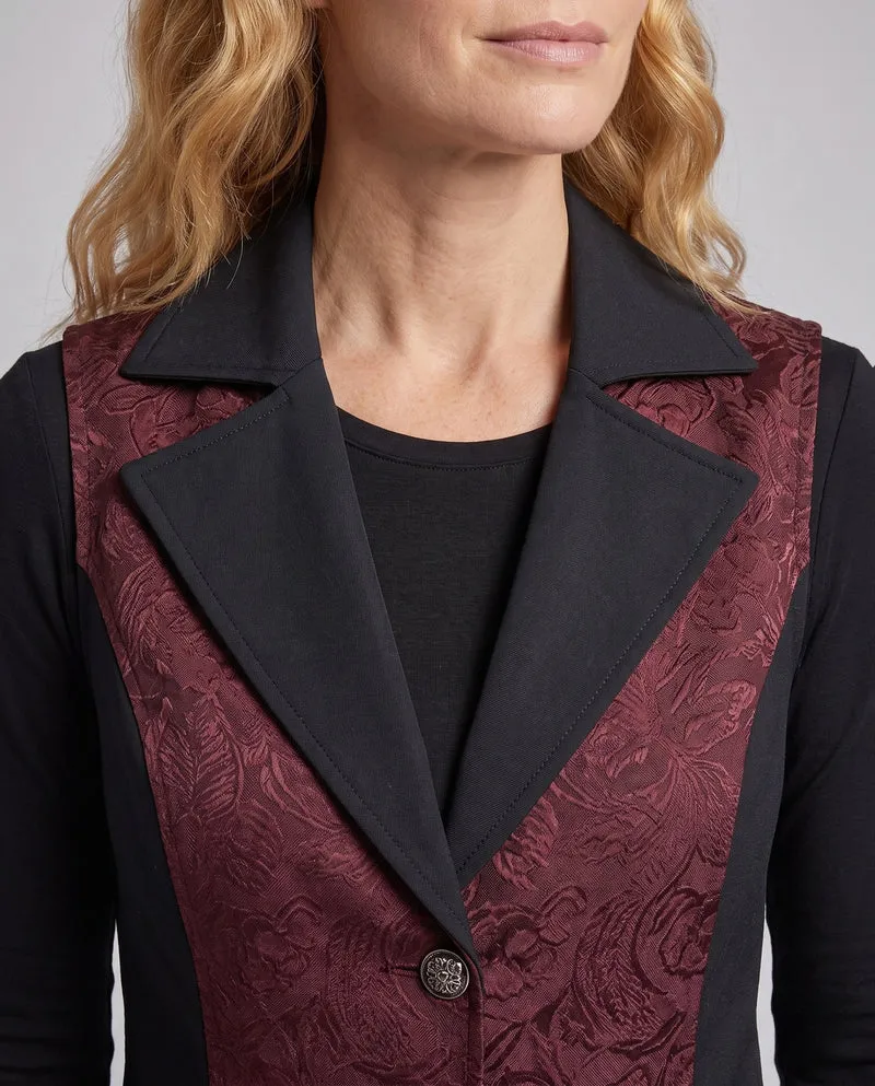 Damen Designer Weste mit Blumenmuster und asymmetrischem Saum Drune
