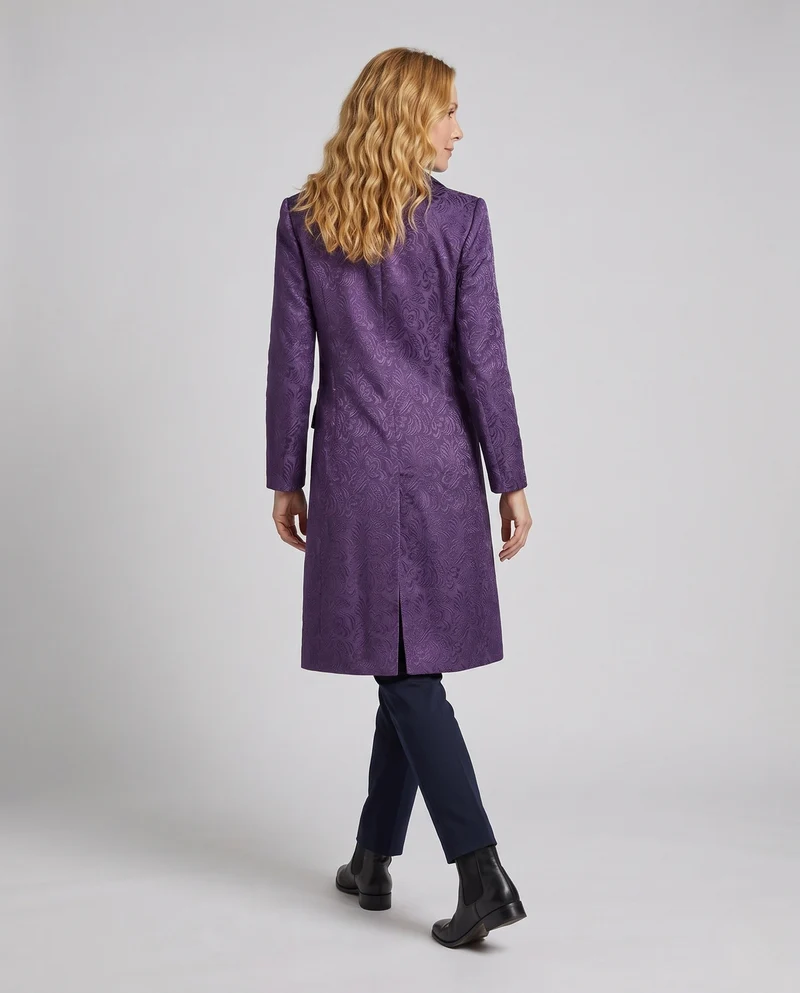 Damen Eleganter Frack mit Floral Muster und Glatter Satin Drune