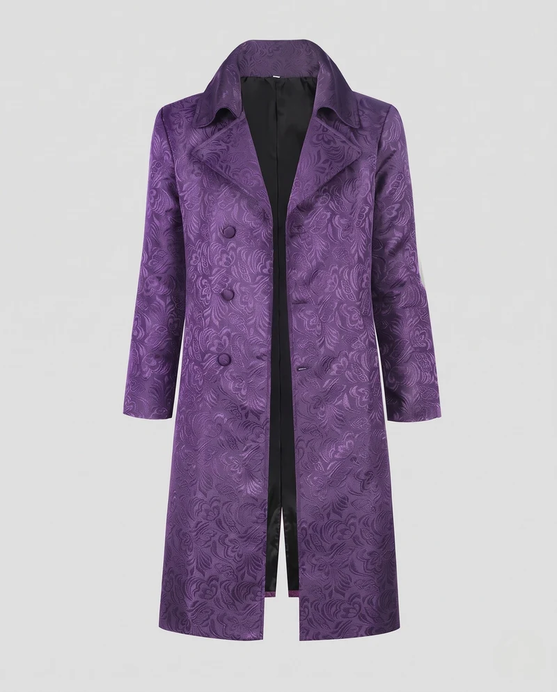 Damen Eleganter Frack mit Floral Muster und Glatter Satin Drune