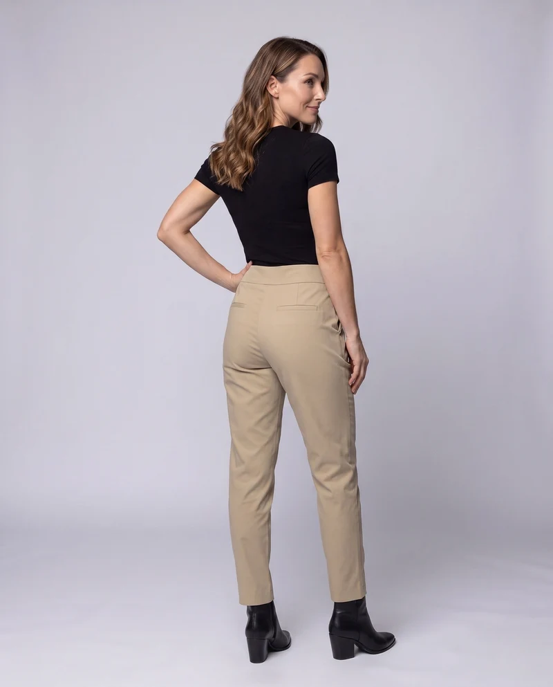 Damen elegante Anzughose mit dekorativer Knopfleiste und hoher Taille Drune