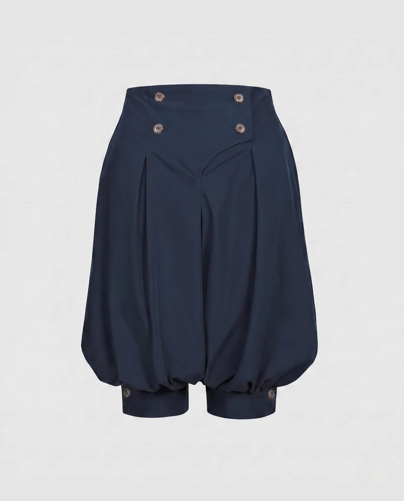 Damen elegante Ballonhosen mit stilvollen Knopfdetails Drune