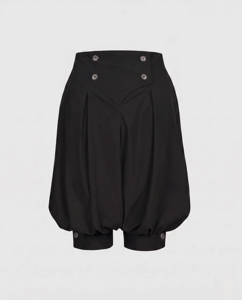 Damen elegante Ballonhosen mit stilvollen Knopfdetails Drune