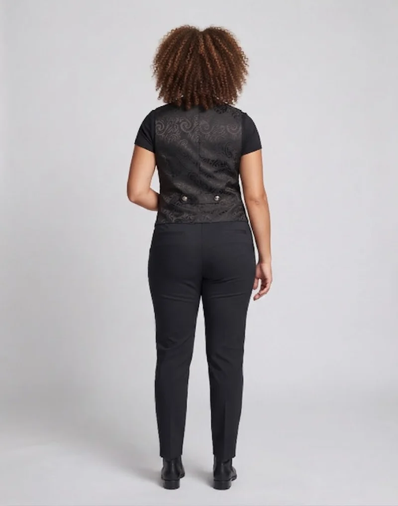 Damen eleganter Brokatweste mit kunstvollen Knöpfen Drune