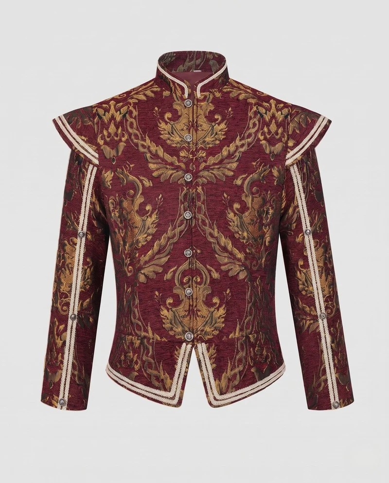 Damen Elegante Brokatjacke mit aufwändigen Verzierungen Drune