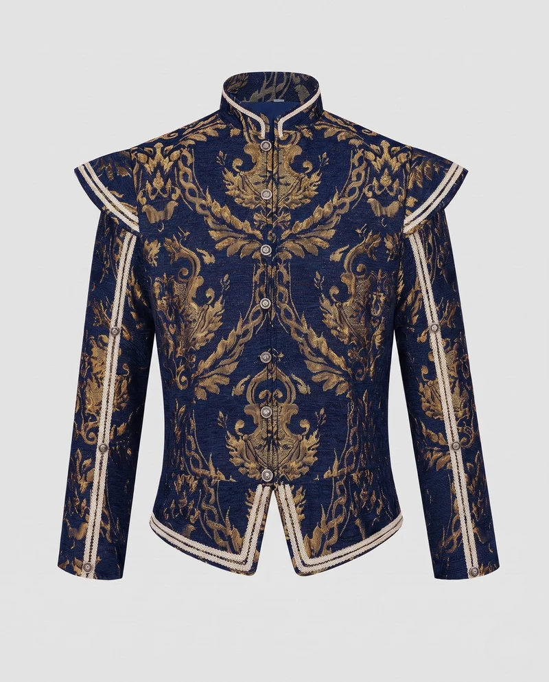 Damen Elegante Brokatjacke mit aufwändigen Verzierungen Drune