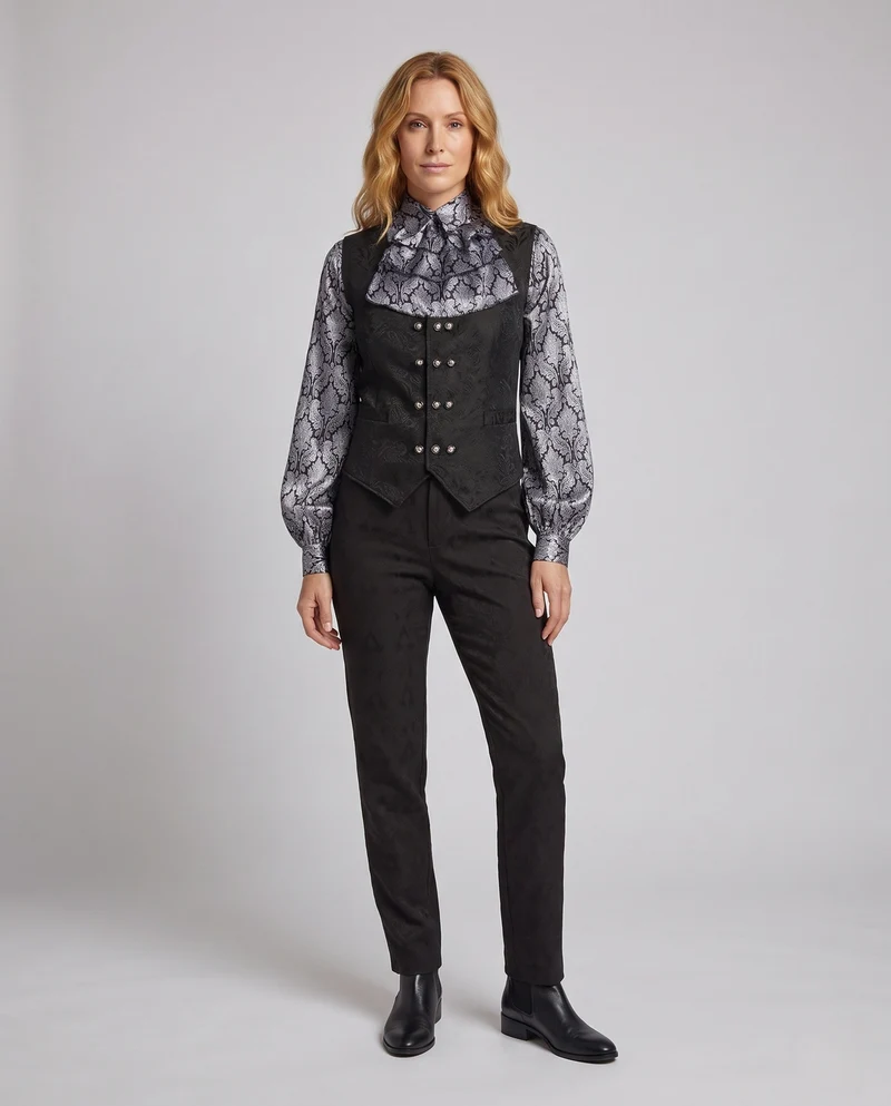 Damen Elegante, figurbetonte Stoffhose mit hohem Bund und modernem Schnitt Drune