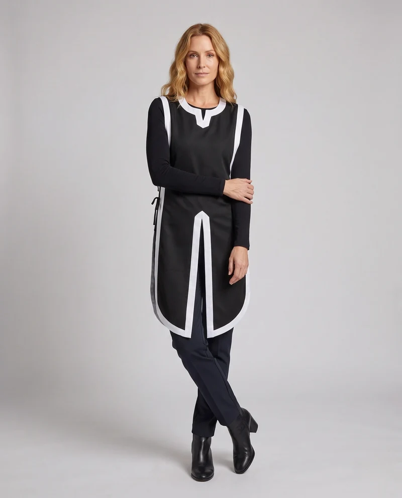 Frauen Elegantes Kapuzenkleid mit asymmetrischem Schnitt und praktischen Bindebändern Drune