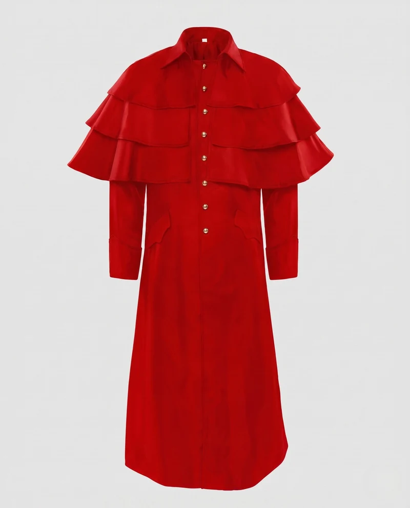 Damen Elegantes Langarm Wickelkleid mit Rüsche und Knopfverschluss Drune