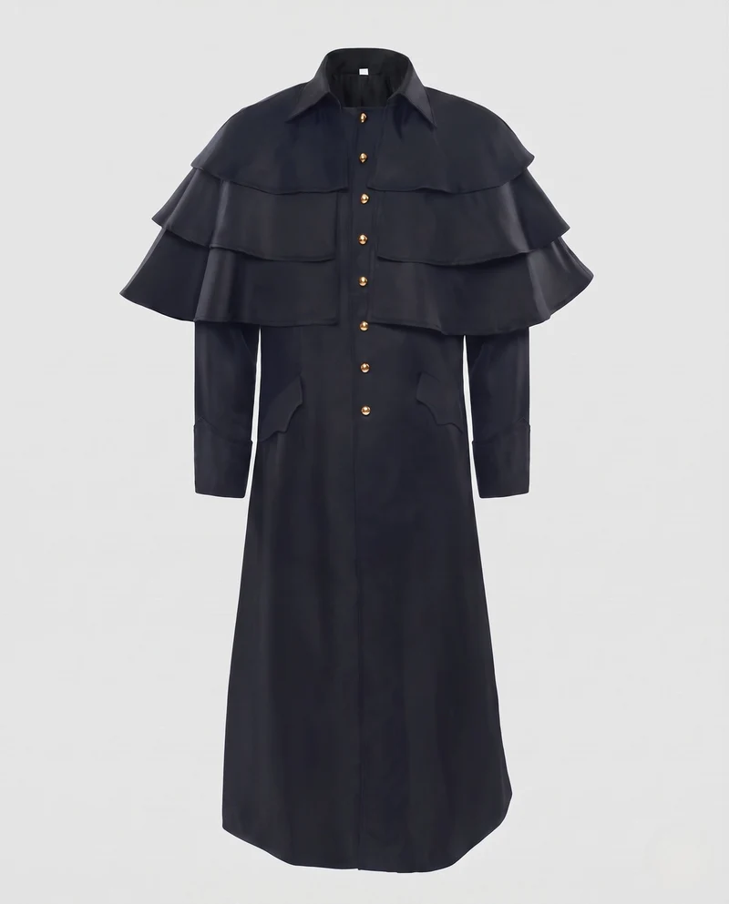 Damen Elegantes Langarm Wickelkleid mit Rüsche und Knopfverschluss Drune