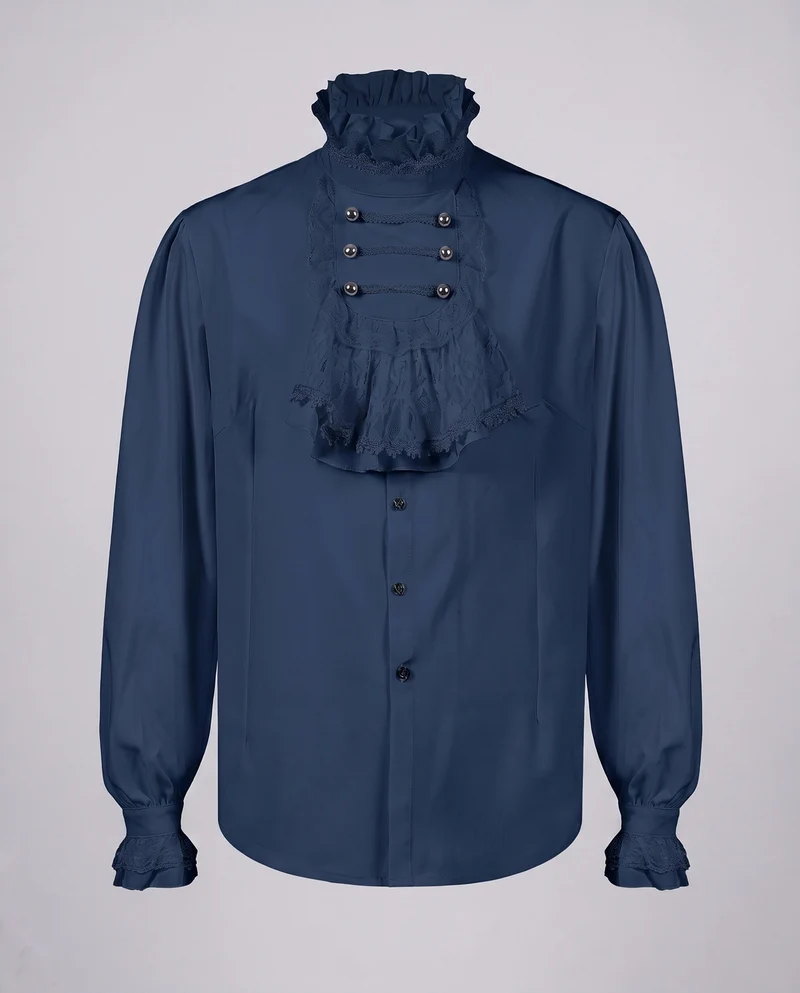 Damen Elegante Rüschenshirt mit hochwertiger Spitze und maßgeschneidertem Schnitt Drune