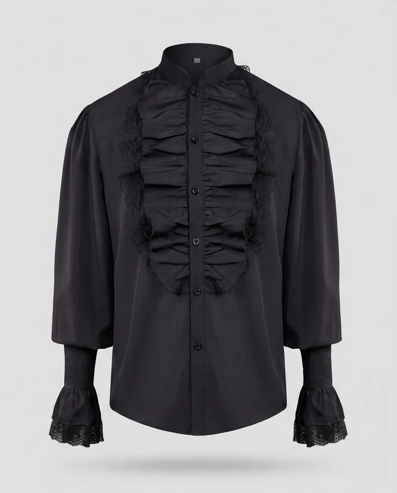 Damen elegante Rüschentop mit Spitzenakzenten Drune