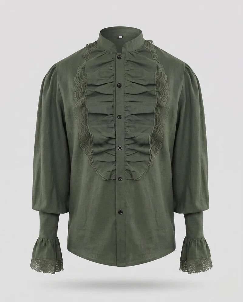 Damen elegante Rüschentop mit Spitzenakzenten Drune