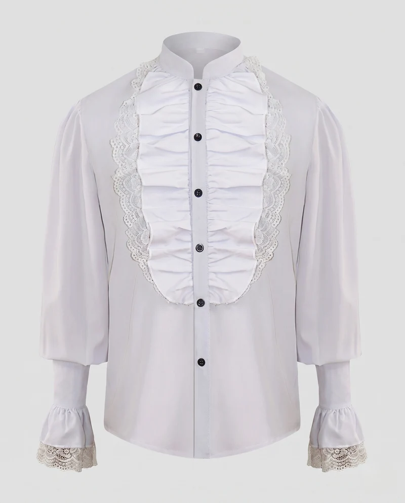 Frauen Elegantes Rüschenshirt mit Spitze Akzenten Drune