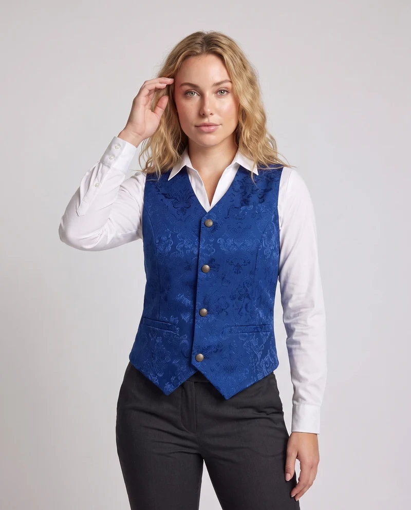 Damen Elegantes Spitzenweste mit Dekorativen Knöpfen Drune