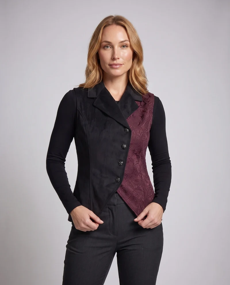 Damen Elegantes West mit Aufwendiger Stickerei Drune