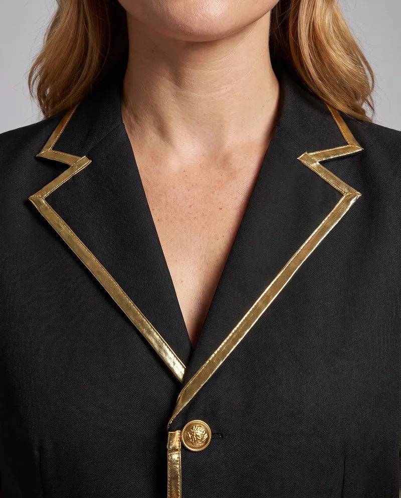 Damen Elegantes Weste mit goldenen Akzenten und dekorativem Kettenmotiv Drune