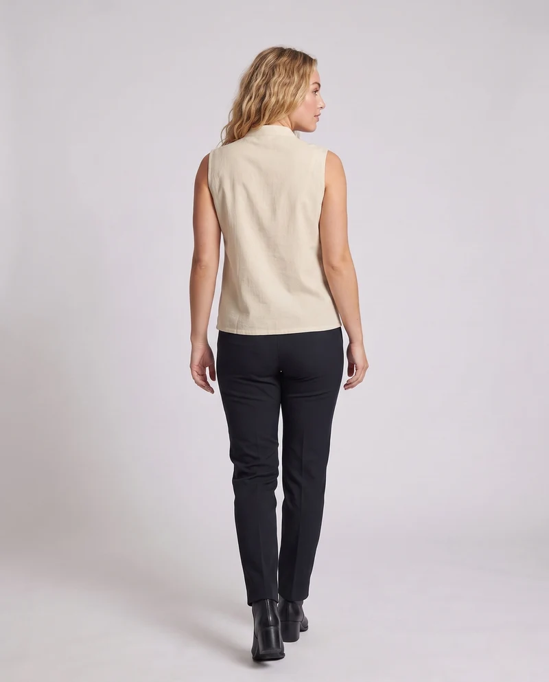 Damen elegantes Vest mit Stehkragen und dekorativen Knöpfen Drune