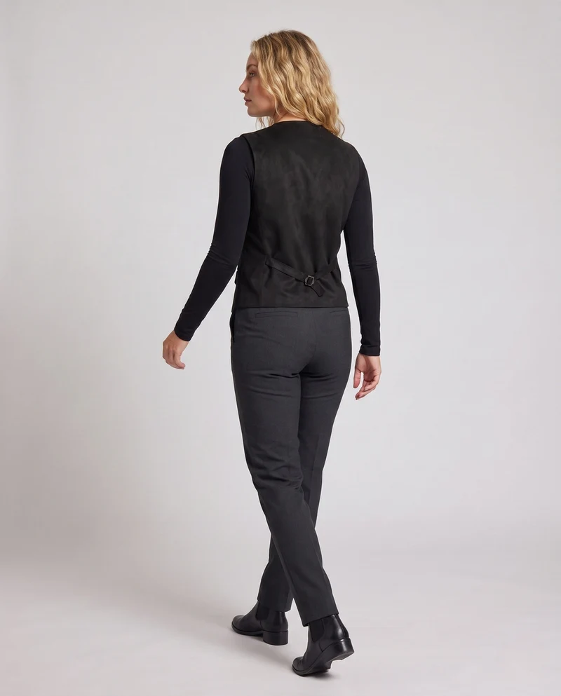 Damen elegantes Weste mit Taschen und klassischem Schnitt Drune