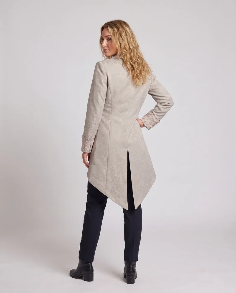 Frauen Elegant Drune Jacke mit opulenten Spitzenverzierungen Drune