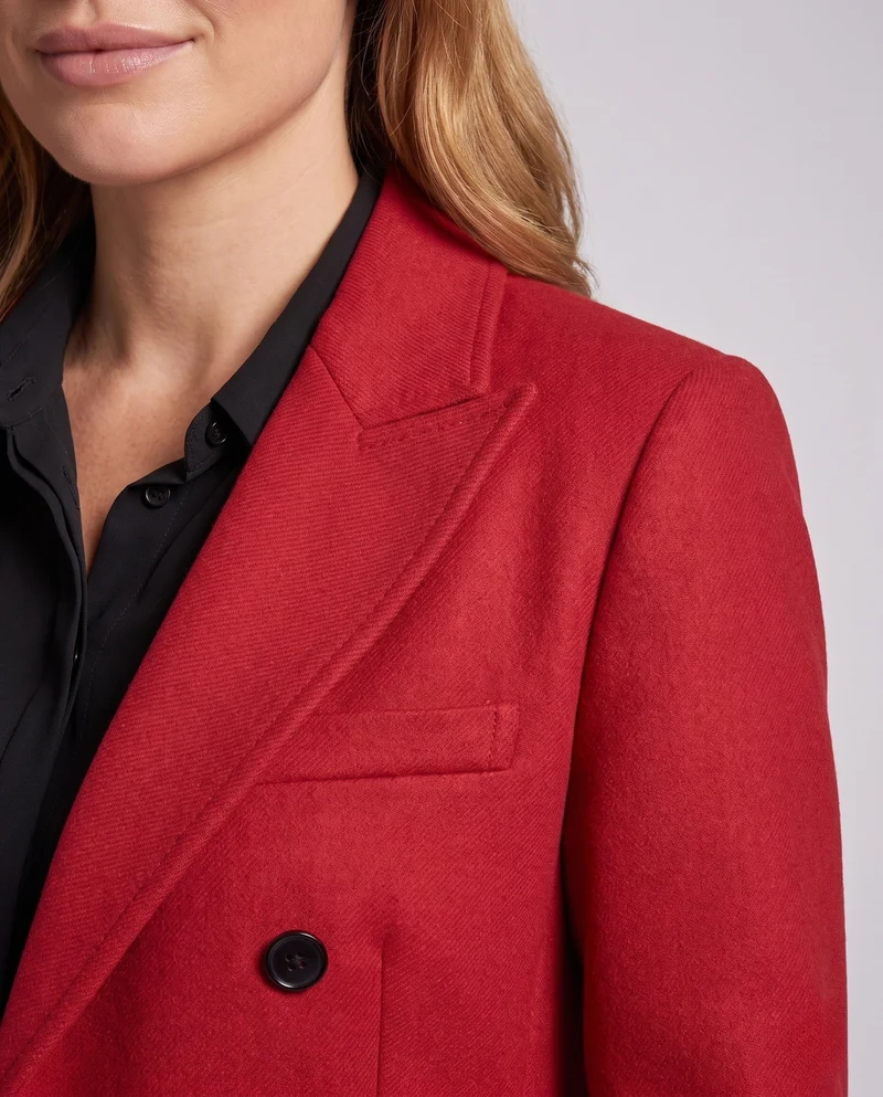 Damen Eleganter Mantel mit doppelter Knopfleiste Drune