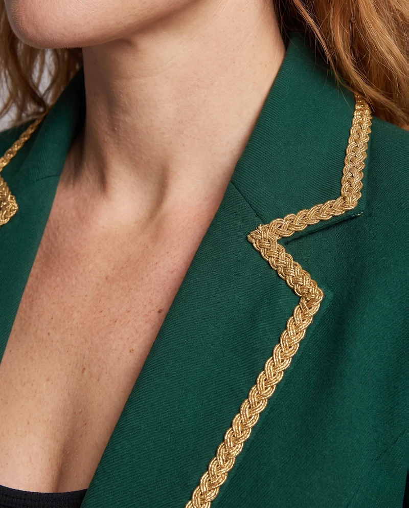 Damen Eleganter Abendmantel mit Künstlerischen Verzierungen Drune