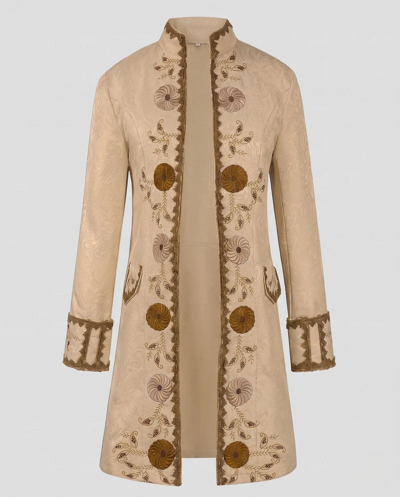 Frauen Eleganter Brokat-Cloak mit Aufwendigen Dekorationen Drune