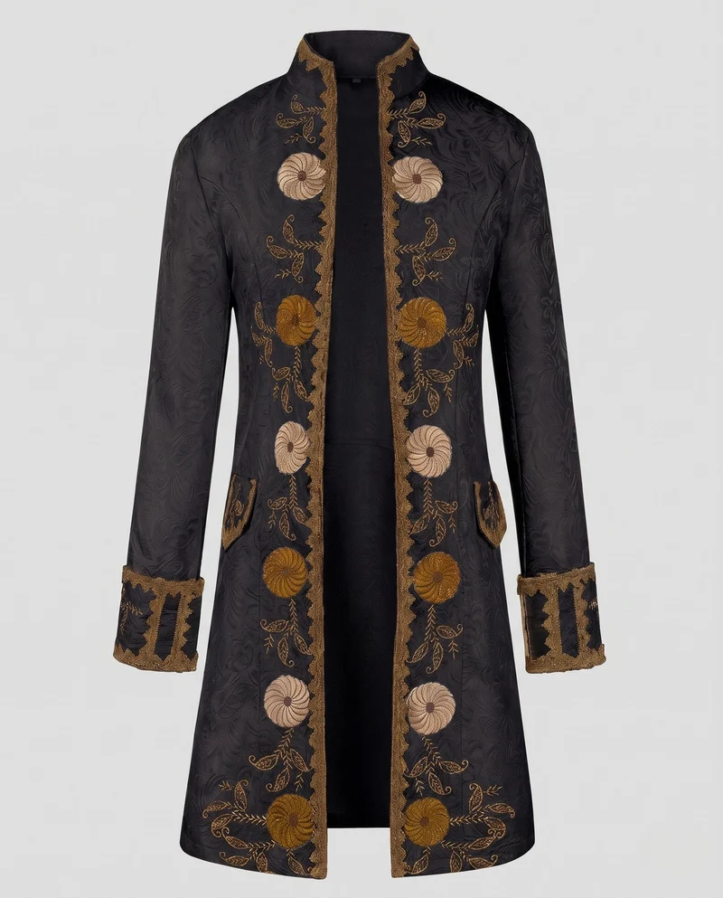 Frauen Eleganter Brokat-Cloak mit Aufwendigen Dekorationen Drune