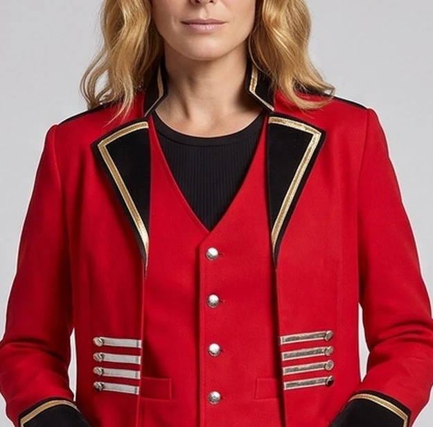 Damen eleganter Frack-Anzug mit detaillierten Applikationen Drune
