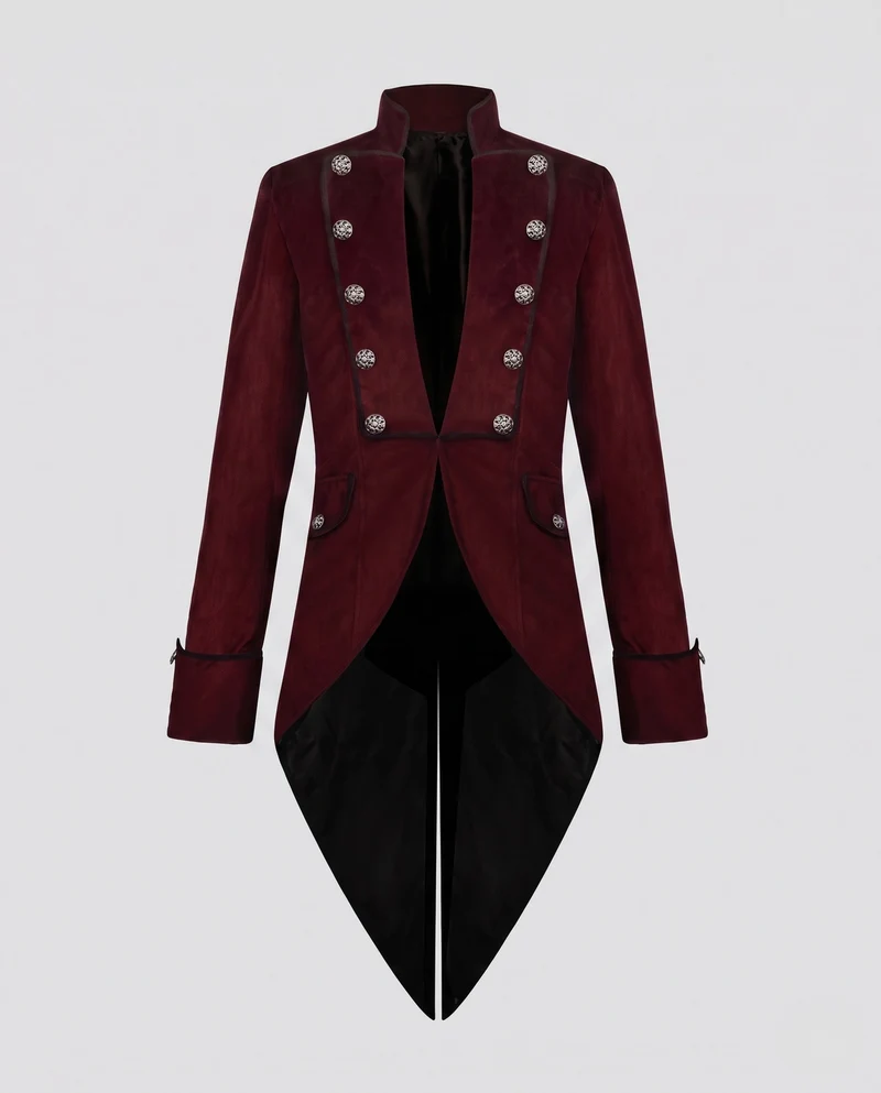 Damen Eleganter Frackmantel mit aufwendigen Knöpfen und asymmetrischem Saum Drune