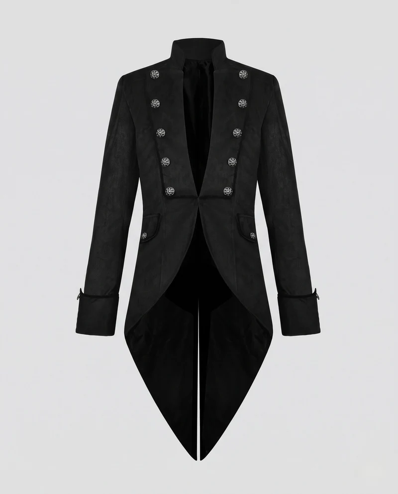 Damen Eleganter Frackmantel mit aufwendigen Knöpfen und asymmetrischem Saum Drune