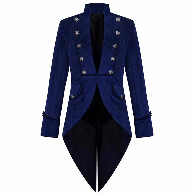 Damen Eleganter Frackmantel mit aufwendigen Knöpfen und asymmetrischem Saum Drune