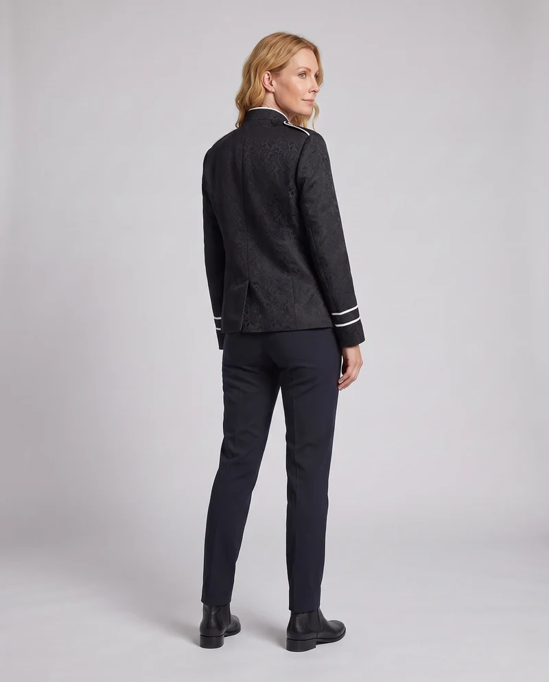 Damen Eleganter Blazer mit Künstlerischem Muster und Klassischen Akzenten Drune
