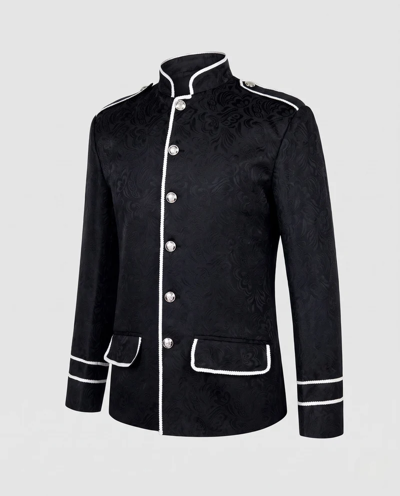 Damen Eleganter Blazer mit Künstlerischem Muster und Klassischen Akzenten Drune