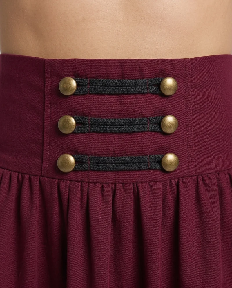 Damen Eleganter Hochzeitsrock mit Schnürung und Rüsche Drune