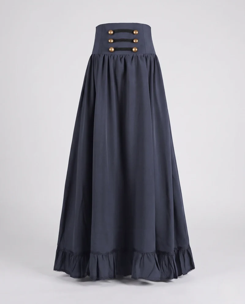 Damen Eleganter Maxi-Rock mit Schnürung und Beinschlitz Drune