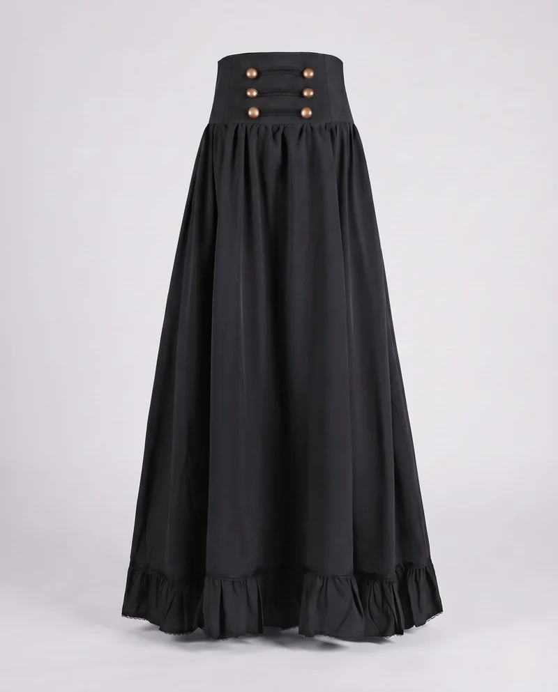 Damen Eleganter Maxi-Rock mit Schnürung und Beinschlitz Drune