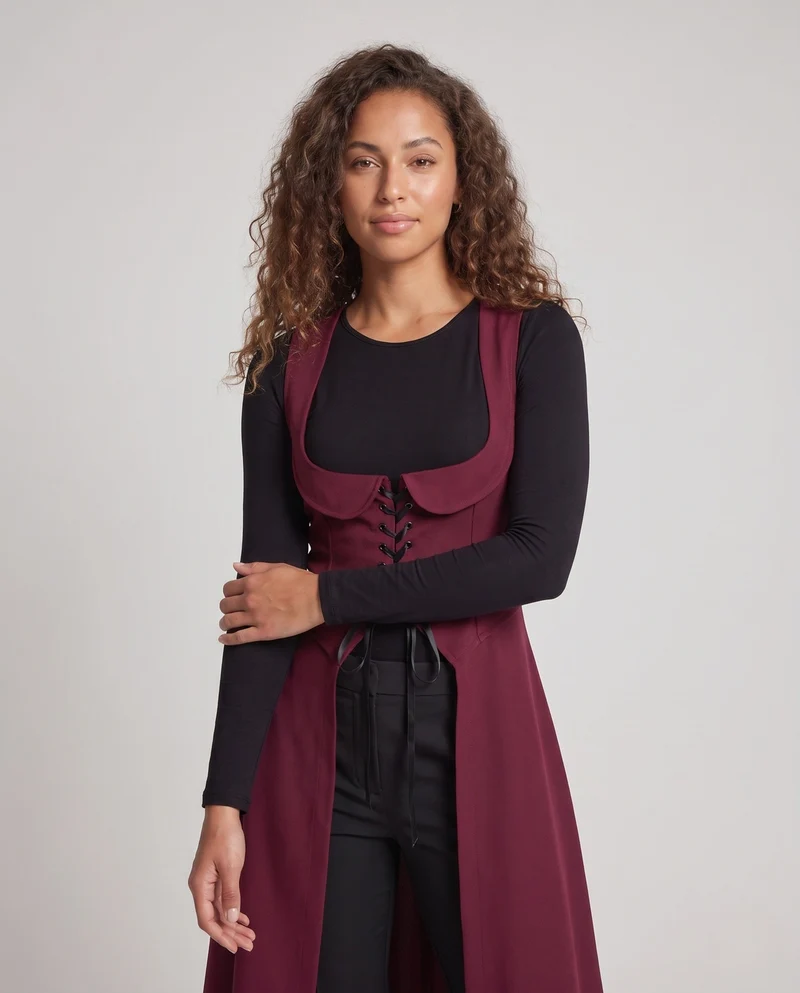 Damen Elegantes Kleid mit Schnürung und asymmetrischem Saum Drune