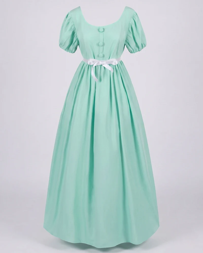 Frauen Elegantes Maxikleid mit Puffärmeln und Taillengürtel Drune