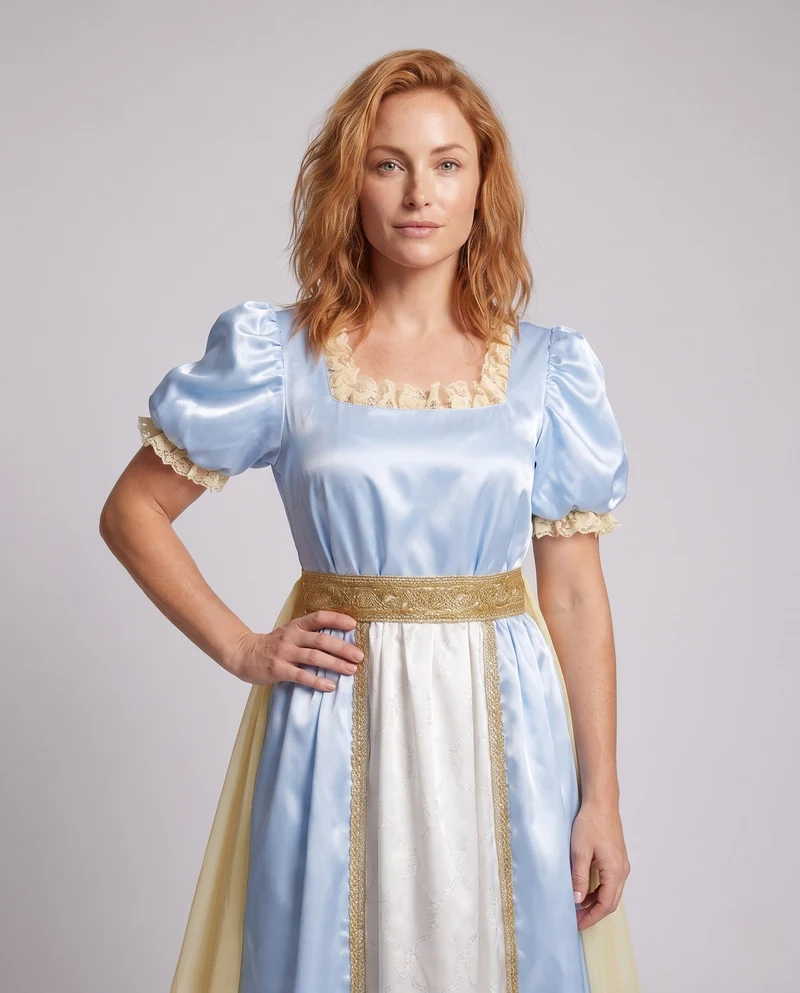 Festliches Dirndl-Kleid für Damen mit großzügigen Puffärmeln und eleganter Satinverzierung Drune