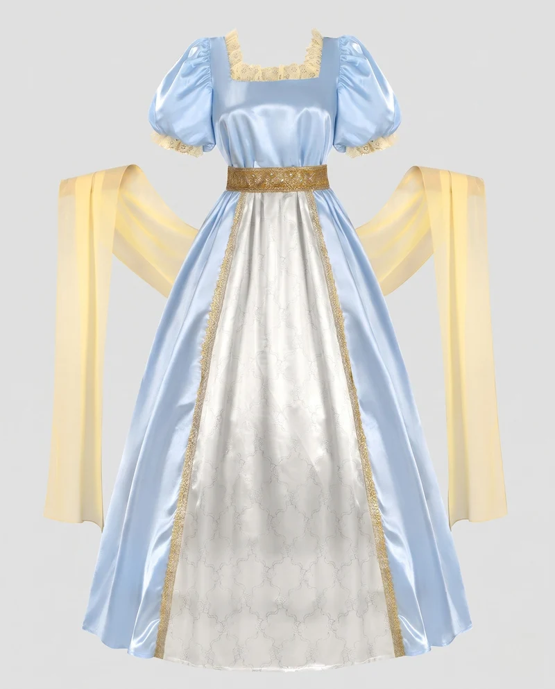 Festliches Dirndl-Kleid für Damen mit großzügigen Puffärmeln und eleganter Satinverzierung Drune